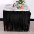 Gonna da tavolo a frange nere metallizzate con nappe colorate per decorazioni party - Gonna da Tavolo a Frange Sottili / Nero