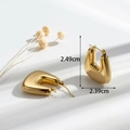 Gouden geometrische dikke oorringen met getextureerde afwerking en afmetingen - Goud Geometrisch Dikke Stijl (ER-961)