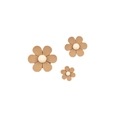 Three minimalist beige and ivory daisy flower magnets in different sizes on white background - Set of 3 / Brown Flower