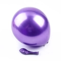 10-inch metallic purple balloon shown in both inflated and uninflated states for party decor - Standard Type / Metallic Purple