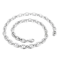 Collana minimalista a catena con maglie a naso di maiale in acciaio inox argento - Collana Tono Argento 45cm (KN228504-Z)