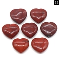 Polished heart-shaped red jasper stones with black veins for DIY jewelry decor - Red Jasper