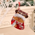 Calza natalizia rossa con renna di peluche e dettagli a quadri per regali festivi - Renna / 18*14cm