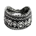 Boho Stirnband Damen schwarz weiß geometrisch breit elastisch Sport Kopfband - Schwarz Weiß Boho Geometrisch (#57)