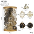 25-pack 5cm Christmas ball ornaments set in black and gold glitter and matte finishes - 25 Pack / Black & Gold