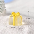 Miniature 1.7cm translucent gift box with yellow bow for Christmas micro landscape - No.13 Transparent Yellow Gift Box