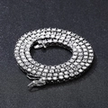 Collar de cadena de tenis plateado clásico con circonitas cúbicas brillantes de corte redondo - 7 pulgadas (18cm) / 4MM Plateado