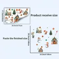 Guide des tailles des stickers muraux de Noël avec bonhomme de neige et sapins - PH_QTX30 Noël