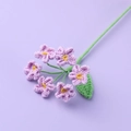 Handmade purple knitted forget-me-not flower bouquet for home decor and gifts - Finished Bouquet Of 6 Forget-me-nots (light Purple)