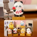 Cute panda and animal desk ornaments series in miniature office blind box style - -355 Workstation Stamp Box 6 / Full Box Set