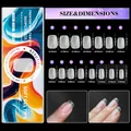 Size chart for 300pcs frosted soft gel nail tips in 15 varied sizes from 0 to 11 - Style 07(07) / 300 Pcs