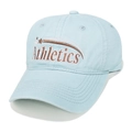 Detail of light blue cotton baseball cap with brown Athletics 3D embroidery texture - Light Blue