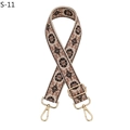 Close-up of bohemian canvas strap with brown floral pattern and gold metal buckles - S-11 Khaki Flesh Pink Coffee Floral