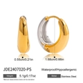 Chubby 18K gold and silver bicolor stainless steel hoop earrings with size specifications - Large Bicolor Splicing (JDE2407020-PS)