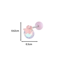 Ohrknorpel-Stecker mit rosa Stern und Regenbogen-Kristall, Maße 0,62 cm mal 0,5 cm - Rosa Stern Mit AB-Farbe Zirkonia (A74-9#)