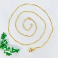 Collana con catena a onde d'acqua in rame placcato oro con chiusura a molla e estensione - Catena a Onda d'Acqua-45cm+5cm