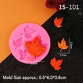 Silikonform Ahornblatt in Rosa mit orangefarbenen Fondant-Blättern für Halloween Torten - Rosa