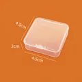 Transparent square plastic PP storage box with flip lid, dimensions 4.5x4.5x2cm - 4.5*4.5*2cm