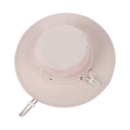 Top view of pink kids sun hat featuring breathable mesh vents and adjustable chin strap - Size 48 (6 Months-2 Years Old) / Pink