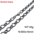 Boiled black 10mm twisted chain necklace in stainless steel with vintage finish - Necklace (65cm) / Black
