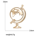 Gold globe brooch pin in vintage style for suits and cardigans, 3.8cm height - Gold