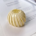 Beige matte bird nest hair ring expanding clip for elegant buns and high pony tails - Glossy Beige