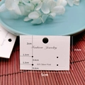 White 5x3.5cm earring display cards with 925 silver post text and hooks - White-925 Label 4 Holes