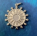 Vintage 14K gold plated sunburst compass pendant with colorful natural stones - Gold Hollow Compass