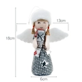 Christmas angel ornament with gray plaid skirt and white hat for tree decoration - Grey Angel