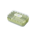 Portasapone verde con drenaggio e coperchio trasparente, etichetta nuvola decorativa - Verde