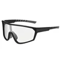 Sporty large frame sunglasses with black frame and clear lens for outdoor activities - Matte Black Frame Transparent Photochromic (Non-Polarized)