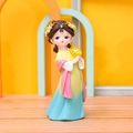 Chinese style ancient Tang costume doll figurine with fan on yellow background - B145 Fan - Small