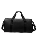 Versatile black waterproof fitness bag with luggage strap and top handles for travel - Black