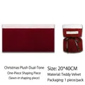Red and white teddy velvet wrapping sheet for Christmas apple bouquet floral decoration - Lamb Wool Integrated White-Red 1pc