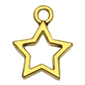 Antique gold finish star pendant charm for DIY earring and necklace jewelry making - Hollow Pentagram (20828)