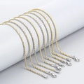 Detailed view of two-tone braided twist chains with lobster clasps on white stand - Two-Tone (Set of 3) / 45cm