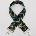 Adjustable woven replacement bag strap with green and brown chevron pattern - No. 526