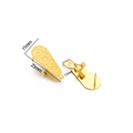 Golden drop shaped stainless steel clip-on earrings with textured finish, 25mm length - Textured Long Teardrop Style (F2258) / 11x25mm (10 Pieces Pack) / Gold