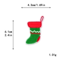 Christmas stocking embroidery patch in green and red colors, DIY decorative sew-on patch - 4.3x6.1cm / 11165-Green Christmas Sock