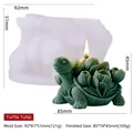 Molde de silicona de tortuga con tulipán con dimensiones y vela de resina terminada - Tortuga Tulipán