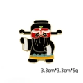 Chinese panda opera mask enamel pin brooch badge with 3.3cm size for backpacks - Peking Opera Face Mask Panda-Blue Wave