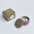 Soy wax scented candle in colorful mandala tin with matching floral gift box - Extra Small Bubble Wrap 5.5 X 3.6 Cm. / White Tea & Ginger Flower