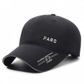 Breathable black quick-dry baseball cap featuring 3D silver FARD letters and sports brim - Adjustable / Black