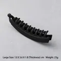 Matte black large banana hair clip for women with multi-tooth grip for thick hair - Large / Black