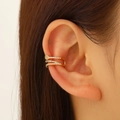 Elegant multi-layer spiral ear cuff in golden finish with sparkling zircon stones - Gold Multi-layer Spiral Zircon Style (12095)