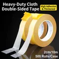 Heavy duty 2cm double sided cloth duct tape with yellow release liner 10m roll - Strong Cloth Base Tape 2 Rolls / 2cm*10m/Roll