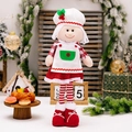 Christmas chef plush doll with red plaid shirt and holly berry hat in festive decor - Mrs Claus Female Style