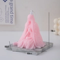 Rosafarbene handgefertigte Kunstkerze auf grauem Marmorsockel, Maße 9,5x8,5x7,8 cm für Deko - Klein Rosa (Weißer Pfirsich Oolong)