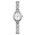 Orologio a bracciale camelia vintage argento con quadrante ovale e accenti di diamanti - Argento Stellato