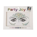 Iridescent crystal face jewels for forehead and eyes on white Party Joy card - HF-104